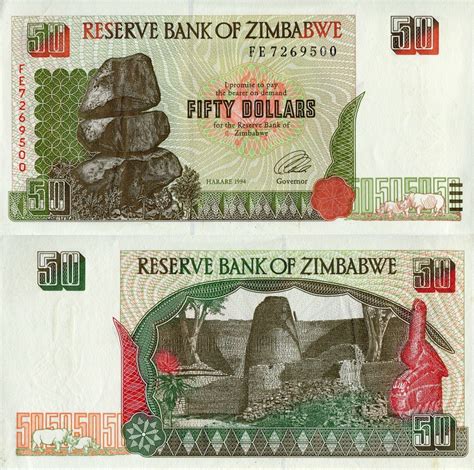 Banknote World Educational Zimbabwe Zimbabwe 50 Dollars Banknote