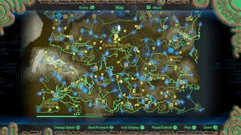 Map Of All 120 Shrines In Breath Of The Wild