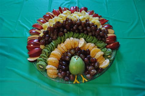 Turkey Fruit Tray Turkey From A Pear Cheese Slice And Cloves For