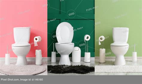 Collage With Toilet Bowls In Restroom Stock Photography Agency Pixel Shot Studio