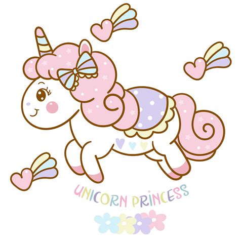 Premium Vector Cute Unicorn Princess Vector With Heart Cartoon