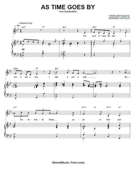 As Time Goes By Piano Sheet Music Casablanca ♪ Sheetmusic Freecom