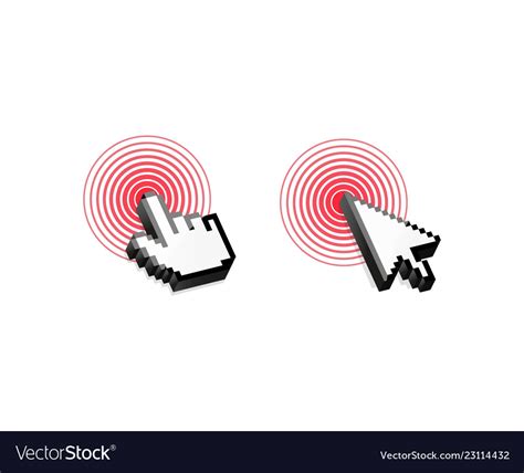 Mouse Cursor Click Red Circle Royalty Free Vector Image