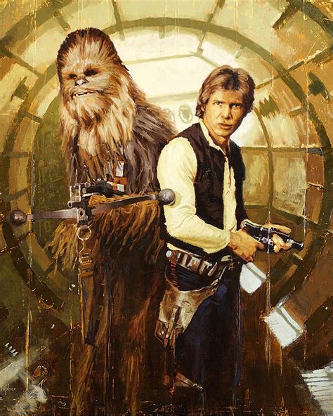 Star Wars Han And Chewie Painting By Christopher Clark Fine Art America