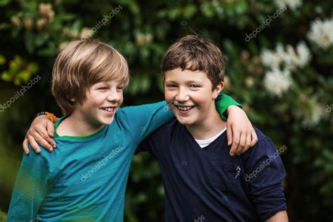 Two Boys Happy Best Friends — Stock Photo © Canopus 77023129