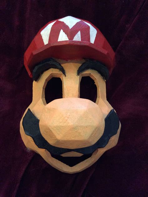 Mario Mask Cosplay Mask 3d Printed And Hand Painted Etsy