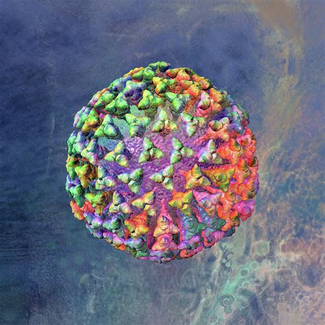 Rainbow Coronavirus Blue Cell Digital Art By Russell Kightley Pixels
