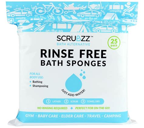 Scrubzz 50 Disposable No-Rinse Travel and Bathing Sponge Wipes - QVC.com