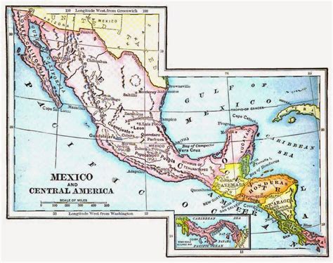 11x17 Mexico And Central America Map Map