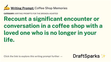Writing Prompt Coffee Shop Memories • Draftsparks