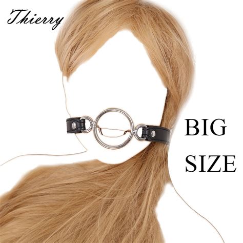 Thierry Open Mouth Big Size Double Ring Gags Deep Throat Slave Mouth Bite Ring Gags Stopper