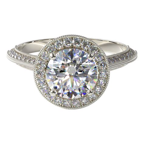 Platinum Octagon Halo Diamond Engagement Ring | Halo engagement ring emerald, Fine engagement ...