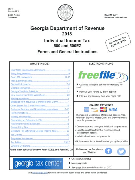 Georgia State Income Tax Form 500ez Kkload
