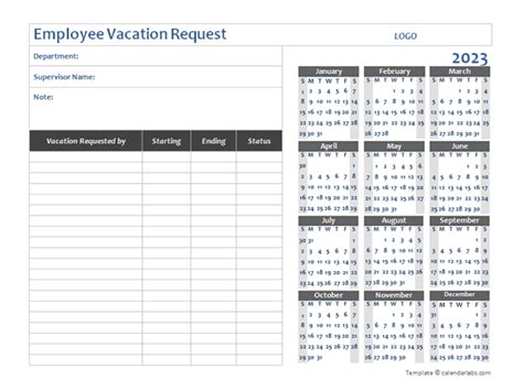 Vacation Request Form 2023 Printable Forms Free Online