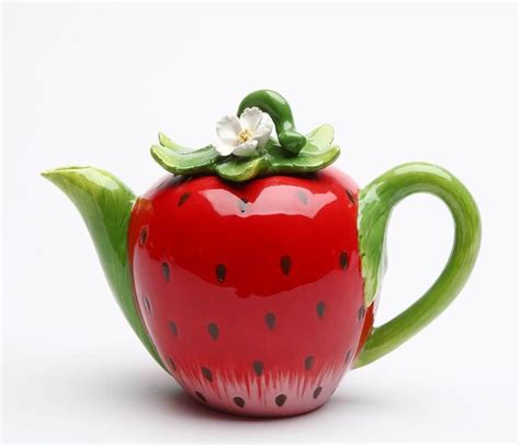 Hand Painted Ceramic Fruit Teapots 8 12 Liquid Ounce Etsy Tea Pots