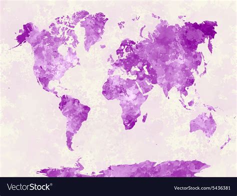 World Map In Watercolor Pink Royalty Free Vector Image