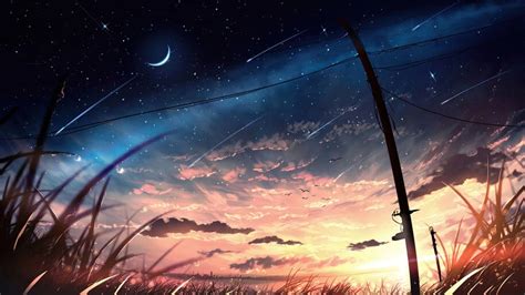 Sunset Horizon Scenery Night Sky Anime 4k 62600 Wallpaper