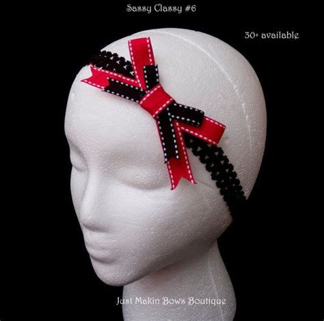 Sassy Class Black Lace Headband With Red And By Mamamakinbows 625