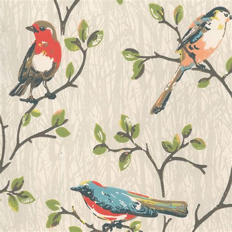 Cath Kidston Garden Birds Wallpaper Bird Wallpaper Retro