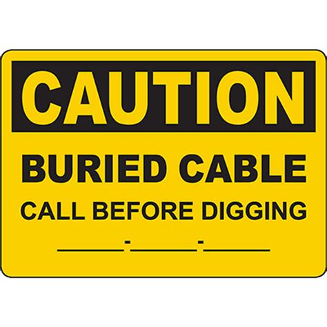 Caution Buried Cable Call Before Digging Customizable Sign Graphic