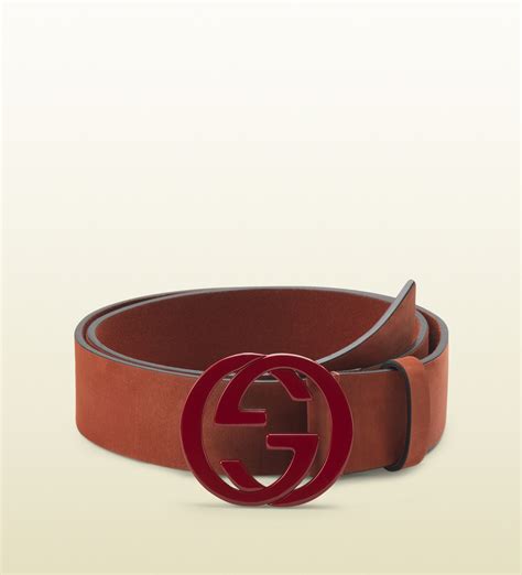 Mens Red Leather Gucci Belt Paul Smith