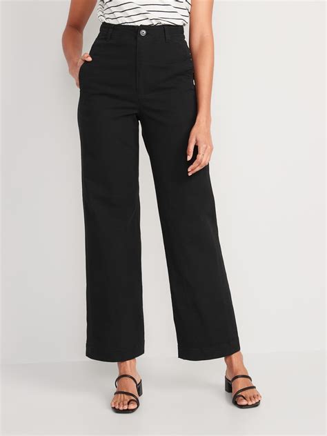 High Waisted Canvas Wide Leg Workwear Pants Old Navy