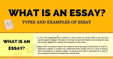 What Is An Essay Different Types Of Essays With Examples • 7esl