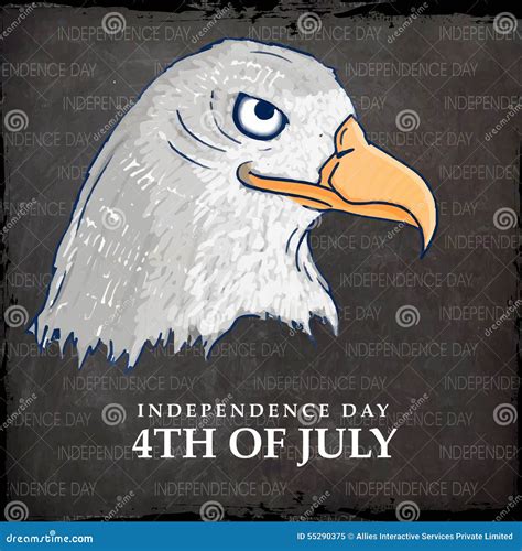 American National Bird Eagle For Independence Day Celebration Stock