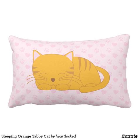 Sleeping Orange Tabby Cat Lumbar Pillow Zazzle Orange Tabby Cats