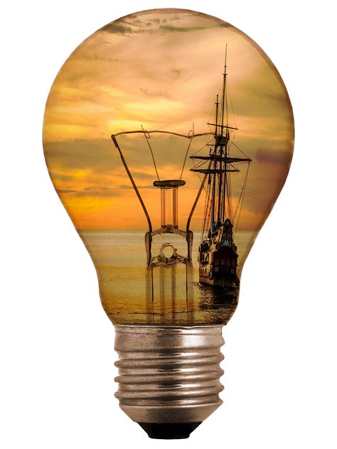Free Photo Light Bulb With Ship Inside Bulb Electric Electronic