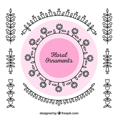 Free Vector Collection Of Hand Drawn Floral Ornaments