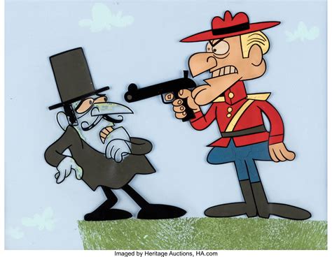 Dudley Do Right And Snidely Whiplash Scene Cel On Painted Lot 19265