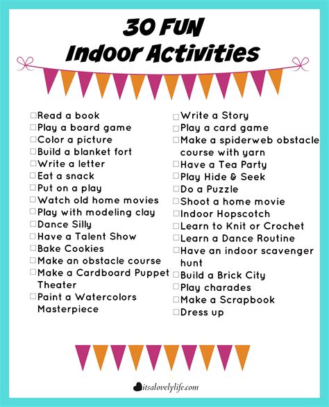 Fun Activities To Do Inside The House F