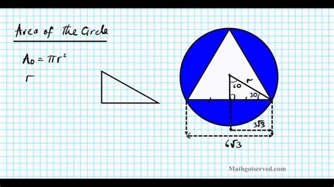 Special Triangles Inscribed Area Of Shaded Region Equilateral Circle