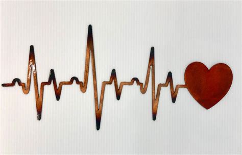 Ekg Heartbeat Heart Nurse Healthcare T Metal Wall Art