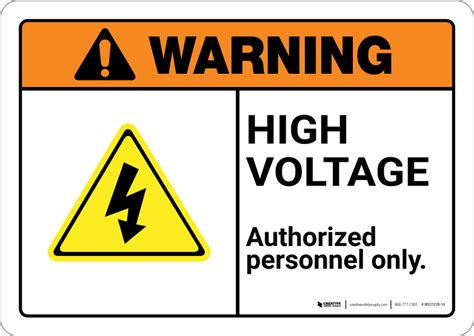 High Voltage Warning Label Label Ideas