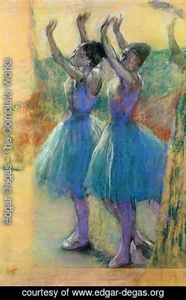 Edgar Degas Two Blue Dancers Painting Reproduction Edgar