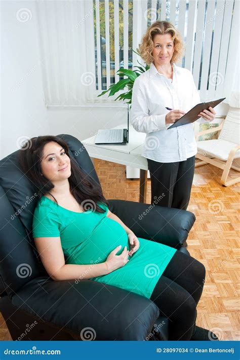 Pregnant Woman At Therapy Stock Images Image