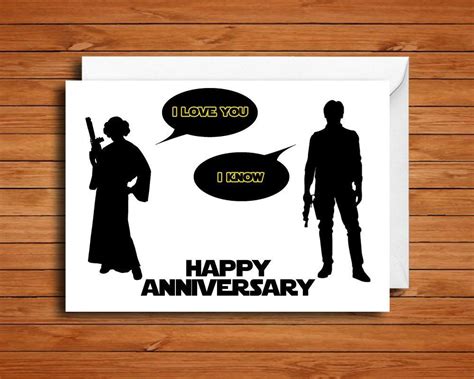 Personalised Star Wars Han Solo Wedding Anniversary Card Husband