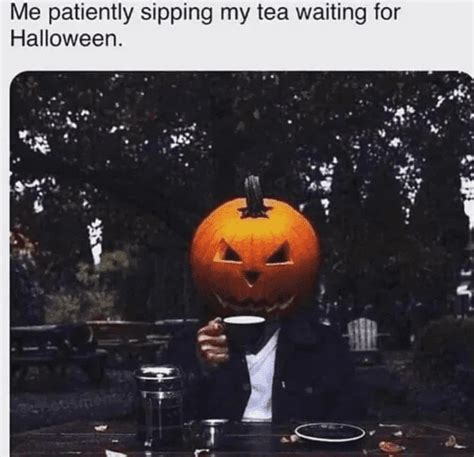 Me Patiently Sipping My Tea Waiting For Halloween Pictures Photos And