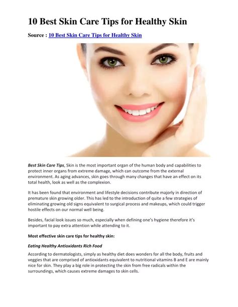 Ppt Best Skin Care Tips For Healthy Skin My Gyan Guide Powerpoint