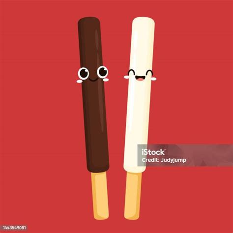 Dark And White Chocolate Sticks Dipped Stick Dipped Stick Cartoon