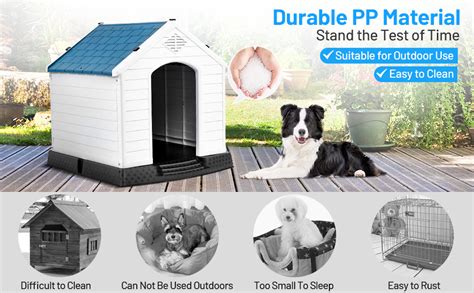 Giantex Dog House For Medium Small Dogs Waterproof Plastic Dog Houses