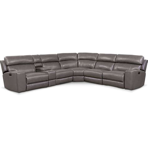 Newport 6 Piece Dual Power Reclining Sectional With 2 Reclining Seats
