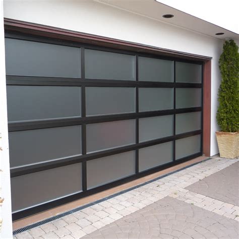 Modern Look Aluminum Frosted Glass Overhead Garage Door From China