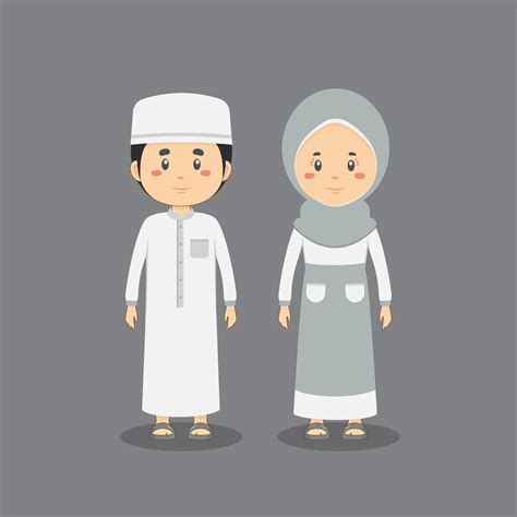 Caractère De Couple Portant Une Robe Musulmane 1100254 Telecharger