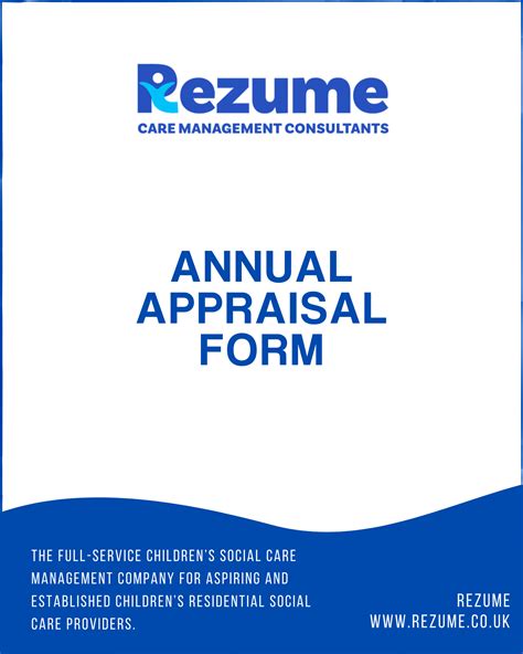 Annual Appraisal Form Rezume Care Management Consultants