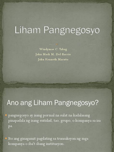 Liham Pangnegosyo Pdf