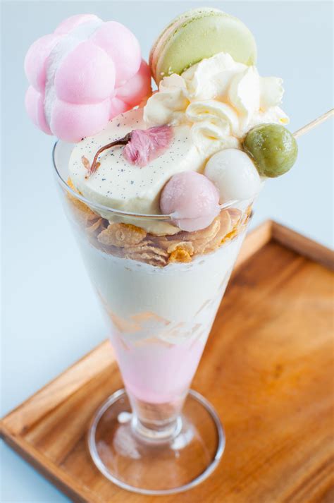Sakura Hanami Parfait Cafe Food Food Drinks Dessert Asian Desserts