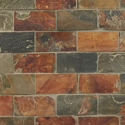 Multicolor Brick Slate Mosaic Floor Decor Slate Backsplash Slate Tile